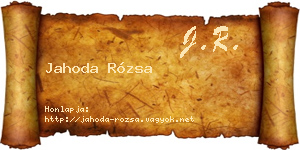 Jahoda Rózsa névjegykártya